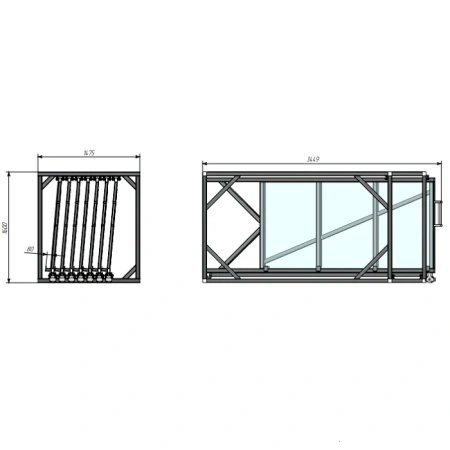Стеллаж для вертикального хранения листового металла 2,5х1,25_1т_7к от компании Абсолют